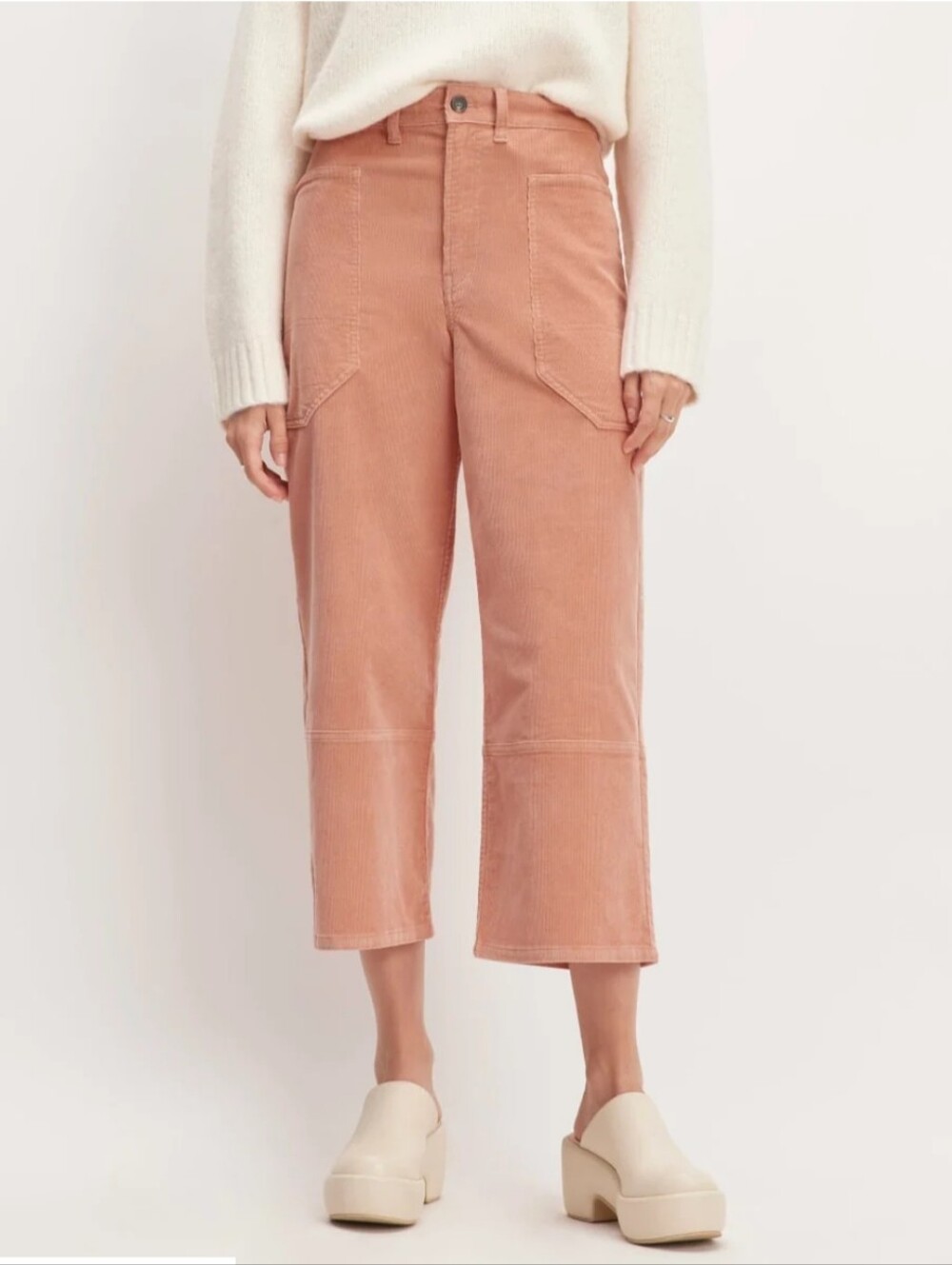 Everlane The Corduroy Gardener Pant in Blush Pink - Size 10